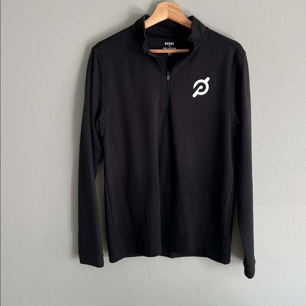 RHÔNE + Peloton Black Long Sleeve Quarter Zip Pullover Size Medium